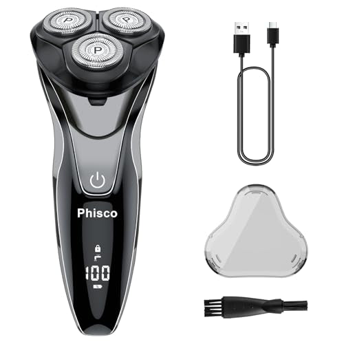 Cordless Waterproof Electric Razor for Men - Black, 10,000RPM Shaver