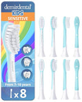 demirdental 8-Pack Kids Toothbrush Heads for Philips Sonicare Ages 7+ Turquoise