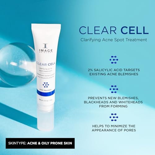 IMAGE Skincare, CLEAR CELL Clarifying Acne Spot Treatment, with Salicylic Acid, Targets Existing Acne Blemishes while Preventing New Blemishes from Forming, 0.5 oz