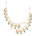 Green Pearl Drop Hair Chain for Women - Indian Wedding & Ethnic Bridal Accessory
