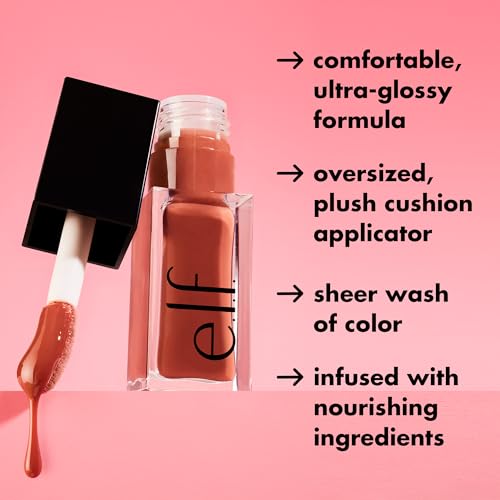e.l.f. Glow Reviver Lip Oil Quad Set - Hydrating Glossy Lip Care Kit - 0.25 Fl Oz