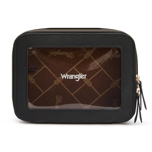 Wrangler Clear Makeup Bag Organizer Large Black – TSA Travel Toiletry Bag