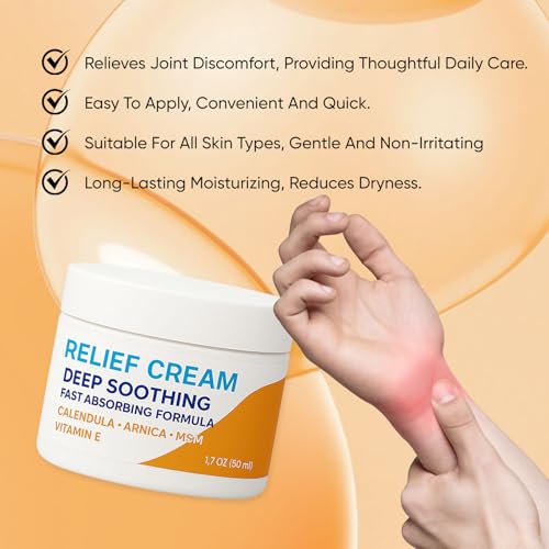 Carpal Tunnel Relief Cream, Herbal Nerve Relief Cream for Hands & Wrists, Non-Greasy Formula with Arnica, Emu Oil and Turmeric Oil, 1.7 oz (1 PACK, 1)
