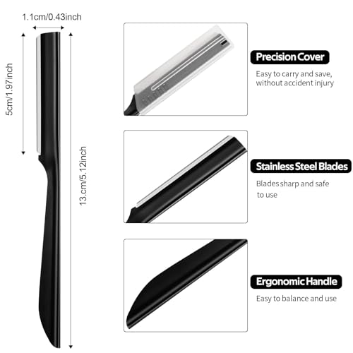 Eyebrow Razor, S.T. Friends 10Pcs Face Razor for Women Exfoliating Dermaplaning Tool, Dermaplane Razor Peach Fuzz Removal, Eyebrow Shaper Trimmer Facial Shaver Help Exfoliate and Smooth the Skin