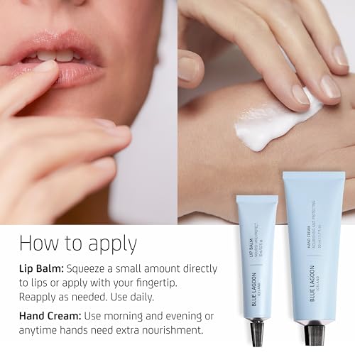 Blue Lagoon Iceland Hand Cream and Lip Balm Set | Bioactive Skincare for Dry Skin