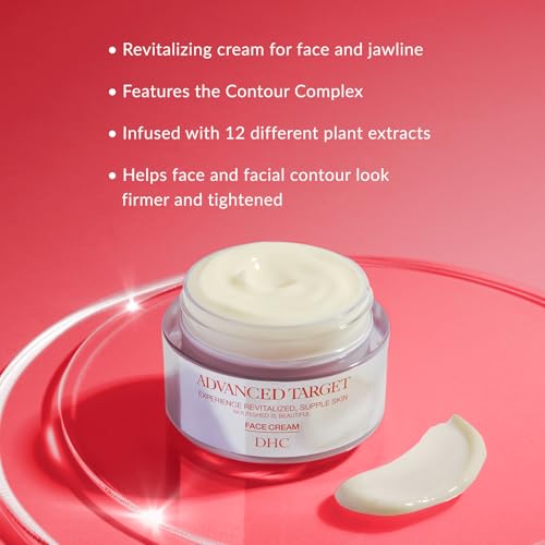 DHC Advanced Target Face Cream, Targeted Revitalizing Cream for Face and Jawline, 1.7 oz. Net Wt. (50g)