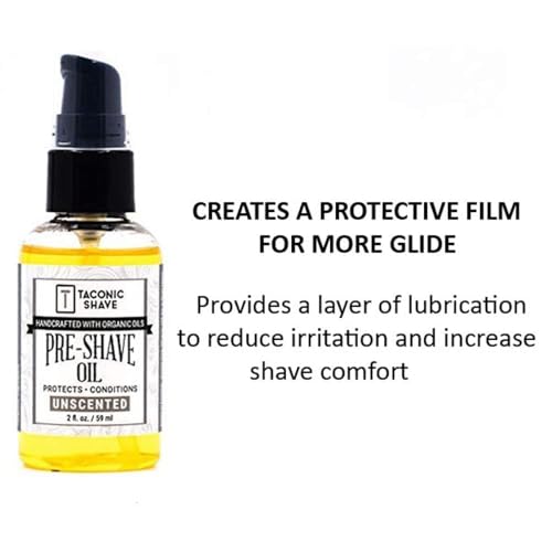 Taconic Shave Premium Natural Pre-Shave Oil (2 oz.) ? Unscented ? Protects Against Irritation and Razor Burn when Shaving with a Cartridge, Safety or Straight Razor