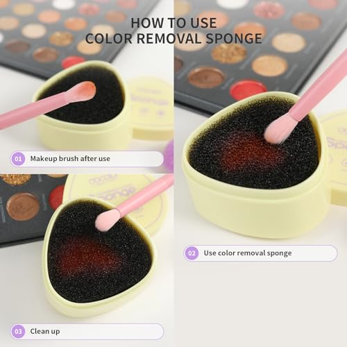 Docolor Makeup Brushes Cleaner Set +15Piece Eye Makeup Brushes,Soft Synthetic Hairs Professional Eye Shadow Blending Brush Set with Solid Soap Cleanser & Color Removal Sponge & Silicone Brush Cleaner
