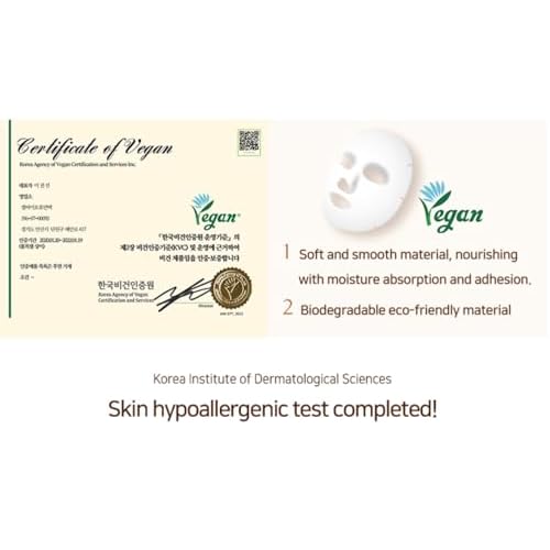 PLARECETA Placenta Facial Sheet Mask, Hydrating & Soothing with Hydrolyzed Collagen for Elasticity Improvement, Rejuvenates & Restores Skin