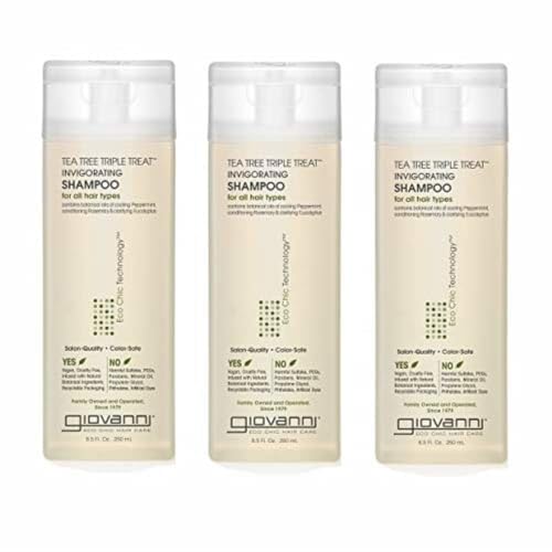 Peppermint Tea Tree Invigorating Shampoo 8.5 oz Pack of 3 - Natural Hair & Scalp Care