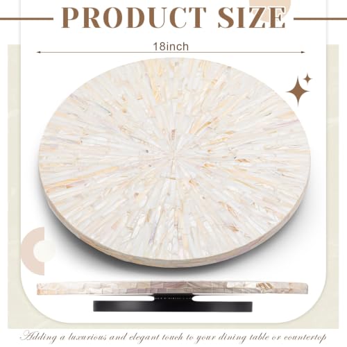 18 Inch Mother of Pearl Lazy Susan for Table Top - Cream Sunlight Variation