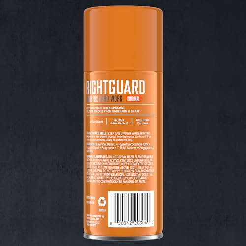 Right Guard Sport Deodorant Spray, Anti-Stain Spray Deodorant For Men, Aluminum Free, 24-Hour Odor Control, Original Scent, 8.5 oz. (2 count)