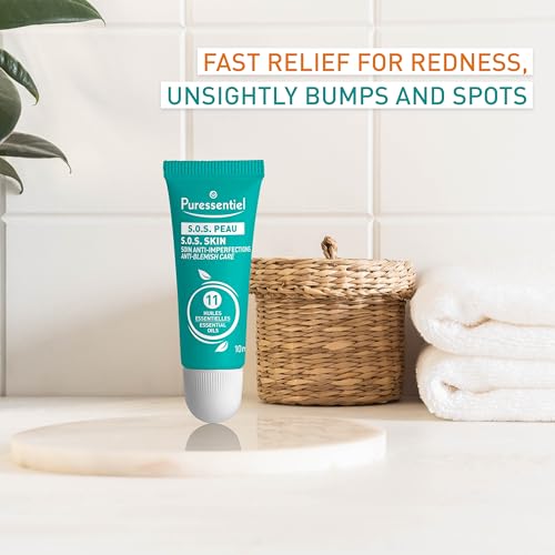 Puressentiel SOS Skin Anti-blemish Care - Healing, Restorative Skin Treatment for Blemishes - Formulated with Beneficial Essential Oils - Made with Naturally Derived Ingredients - 0.34 oz Treatment