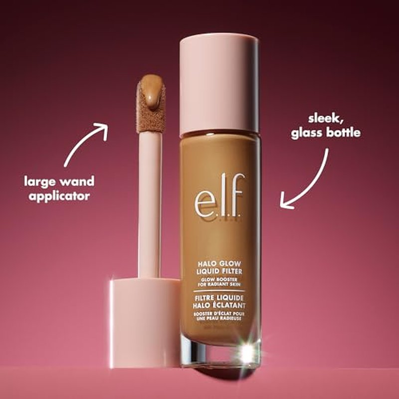 e.l.f. Halo Glow Liquid Filter, Complexion Booster For A Glowing, Soft-Focus Look, Infused With Hyaluronic Acid, Vegan & Cruelty-Free, 2 Fair/Light