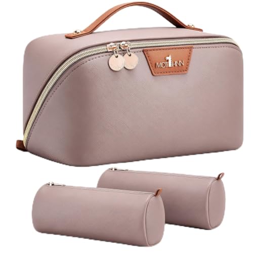 MOT HINN 3-in-1 Travel Makeup Bag Organizer Grey - Detachable Cosmetic Case