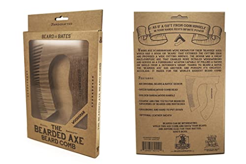 Beard & Bates Wooden Beard Comb with Green Sandalwood Handle - Artisan Grooming Tool