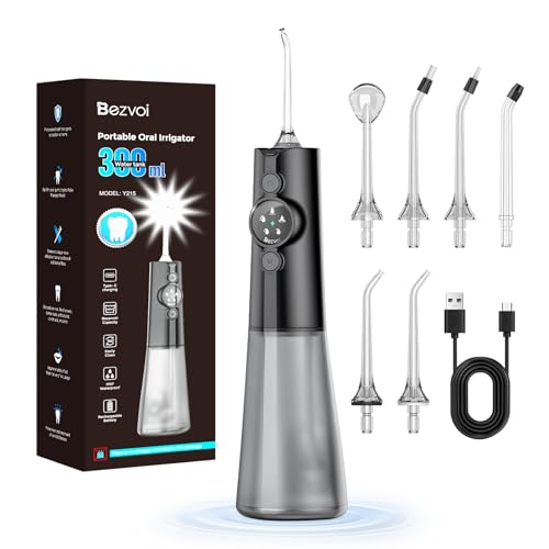 Cordless Water Flosser for Braces 5 Modes 300ML Tank Portable Oral Care