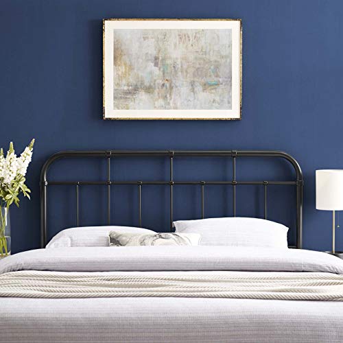 Modway Alessia Black Queen Headboard - Modern Farmhouse Metal Bed Frame