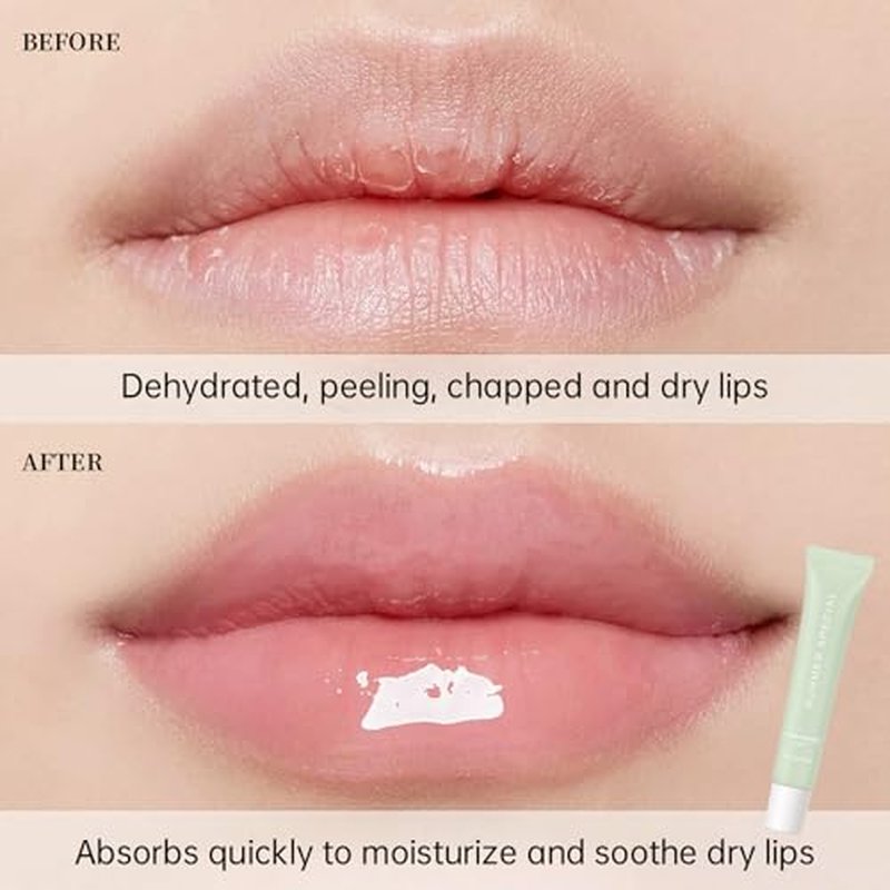 5 PCS Summer Special Lip Butter Hydration Lip Gloss with Shea Butter & Olive Oil Soothes Dry Lips and Lip Care Lip Balm with Natural Tint & Gloss Effect Lip Stain Vanilla/Mint/Iced Coffee/Cake/Guava
