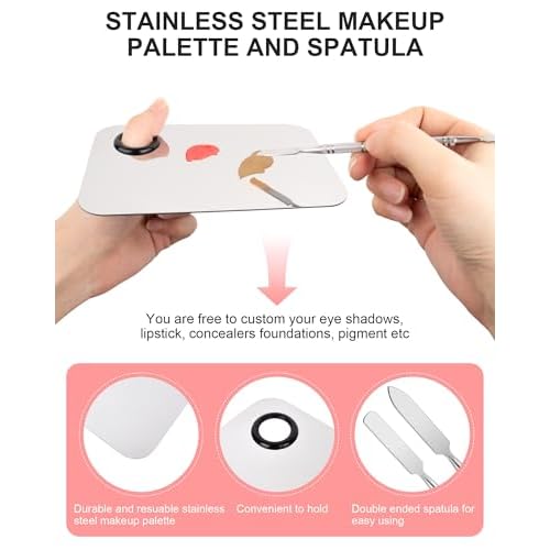 Disposable Makeup Applicators Kit, Includes Disposable Mascara Wands Eyeliner Brushes Eyeshadow Lip Applicators with Organizer Box Powder Puffs Mixing Palette Makeup Tools 11.0 * 7.8 * 3.10