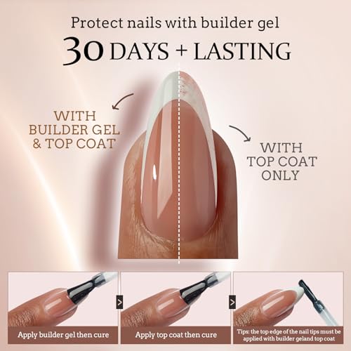 btartboxnails XCOATTIPS White Brown Square Nail Tips and Ombre Toe Nails Set