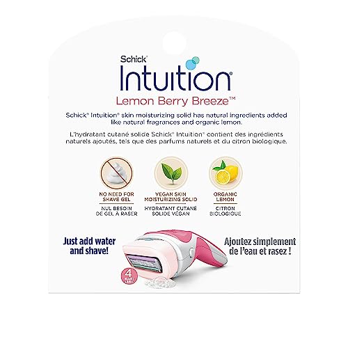 Schick Intuition Lemon Renewing Moisture Women Razor Refill Cartridges, New Version 2022 (Lemon6Count(2Pack))