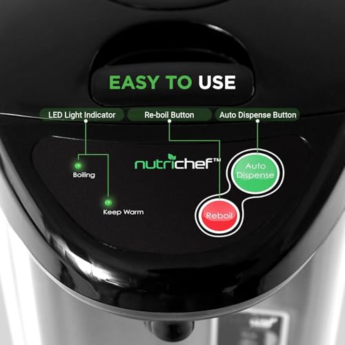 NutriChef 3.4 Quart Insulated Electric Hot Water Dispenser & Boiler