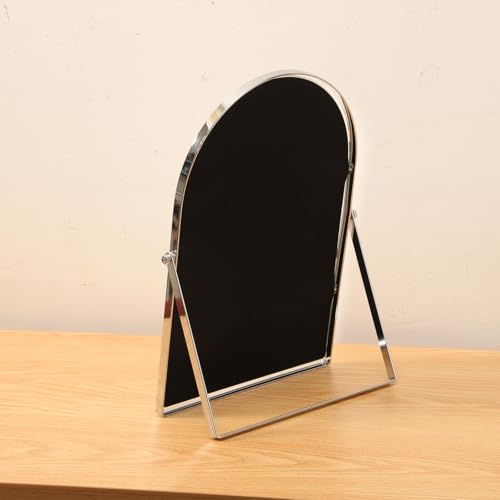 Adjustable Silver Metal Vanity Mirror 12x9-inch Desk Makeup Mirror