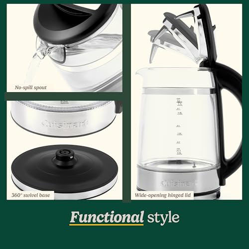 Cuisinart 1.7L Glass Electric Kettle with Variable Temperature & Touchscreen