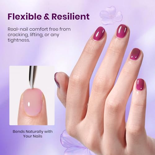 Beetles Rubber Base Gel Nail Polish Lavender Garden 6Pcs 15ml - Long-Lasting & Elegant