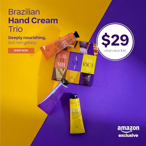 Natura - Hand Cream Travel Size Gift Set ? 3-Pack Vegan Hand Balm ? Hydrating Brazilian Beauty Skincare with Passion Fruit, Brazil Nut & A?a? ? Fast-Absorbing Hand Care - ($45 value)