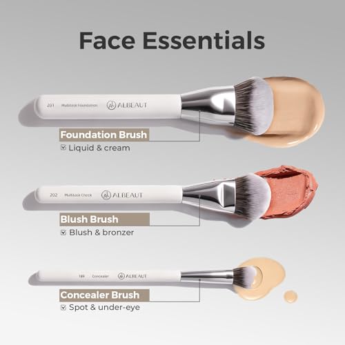 7-Piece Makeup Brush Set with Travel Bag for Face & Eyeshadow - Professional Quality