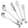 Kelenfer 20-Piece Stainless Steel Flatware Set with Musical Note Handles - Silver / 20 Pcs
