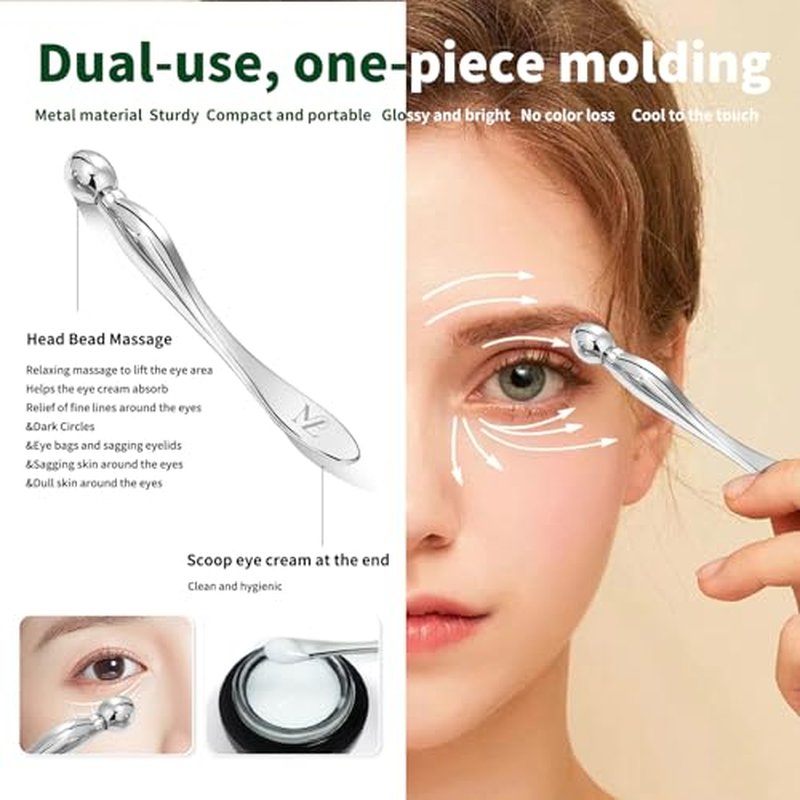 2Pcs Gua Sha Facial Tools Stainless Steel, Detailer GuaSha Set for Face Neck, Natural Skin Care Metal Gua Sha Lymphatic Drainage Face Massage Tool, Gift for Women (Detail Guasha Set)