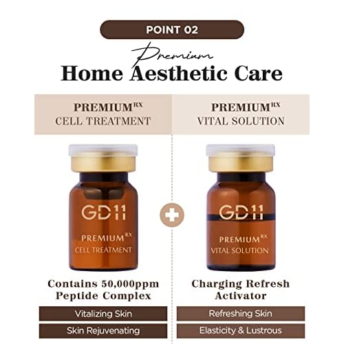 GD11 Exosome Ampoule Set, Freeze-Dried Powder 0.07 fl oz + Moisture Activator 0.17 fl oz, Supports Firming & Even Tone Care, K-beauty Glass-Skin Glow, 3 Pairs (50,000ppm Exosome Powder + Activator)