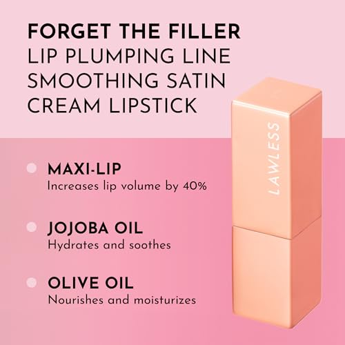 Lawless Forget the Filler Lip-Plumping Satin Lipstick in Fawn - 0.1 oz