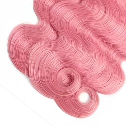 Pink Human Hair Bundles 3 Pcs 8-30 Inch Body Wave Straight Brazilian Weft