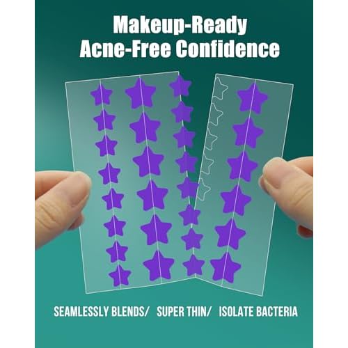 Star Acne Pimple Patch 140 Counts, Hydrocolloid Acne Patches for Face, Purple, Blue, Green, Pink and Yellow