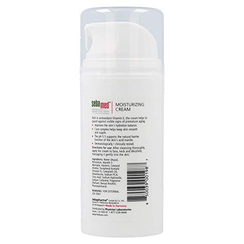 SEBAMED Moisturizing Face Cream with Pump 3.4oz for Sensitive Skin, Hypoallergenic & pH 5.5