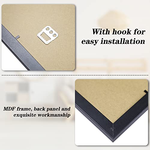 Black 24x36 Inch Poster Frame Pack of 3 - Wood & Plexiglass Wall Mount