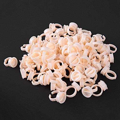 HURRISE 100pcs Cup Rings, Silicone Semi-Permanent Rings, Nail Art Adhesive Glue Holders, Palette for Eyelash Extension, Nail Art, (L)