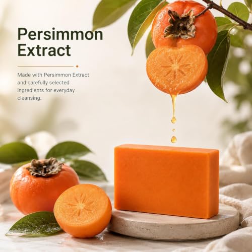 Persimmon Soap for Body Odor & Mature Skin - Moisturizing Deodorizing Bar, 2-Pack