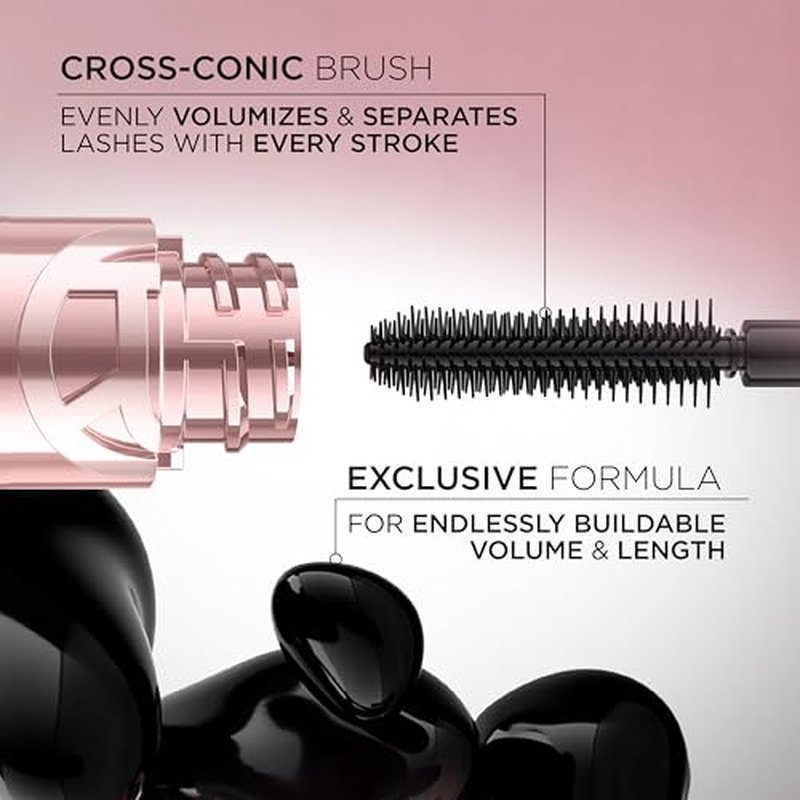 L'Oreal Paris Paradise Big Deal Mascara, Volumizing and Lengthening Formula, Buildable, Clump Resistant, Washable Blackest Black Mascara, 0.33 Fl Oz