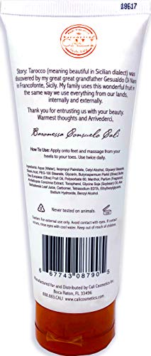 Blood Orange Foot Cream with Olive Oil - Moisturizing & Antioxidant 4 oz