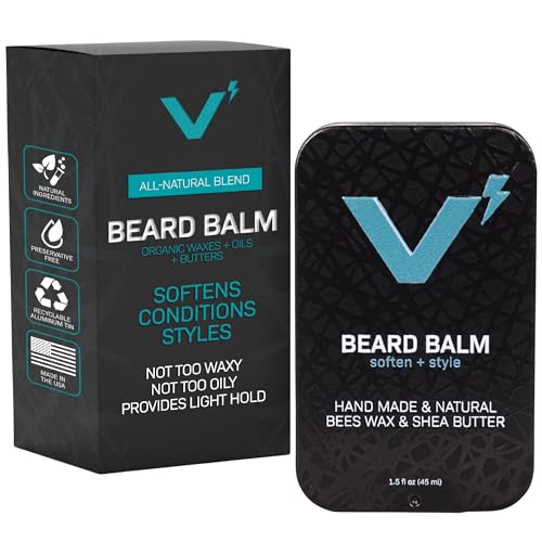 VOLT Grooming Beard Balm for Men, Organic Oils, Bees Wax, Mango & Shea Butter, Beard Care Moisturizer Leave in Conditioner for Beards, Natural Ingredients, Softens & Styles, Tobacco Scent, 1.5 Oz