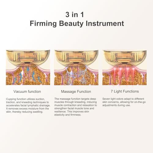 3-in-1 Facial Lymphatic Drainage Massager with Red Light Skin Tightening & Contour Tool