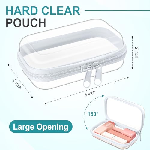 Sanwuta 10 Pcs XS Clear Hard Zipper Case Organizer Set with Labels