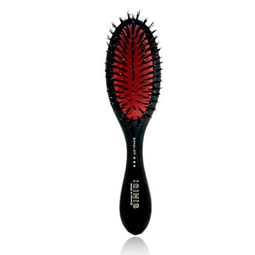 ISINIS Black Root Boar Hair Brush 7 Inches for Styling & Grooming