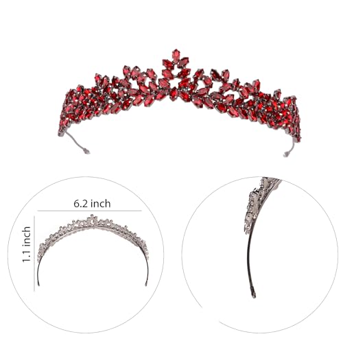 Women's Tiara, Crown for Henna Wedding Party | Glitter Hair Accessories for Bridal Birthday Pageant Prom Halloween Costume Christmas Party, Princess Crowns | Dream Design - Burgundy