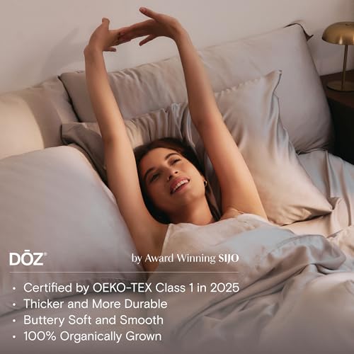 DOZ Organic Bamboo Duvet Cover Set Ivory King/Cal King - Cooling & Soft